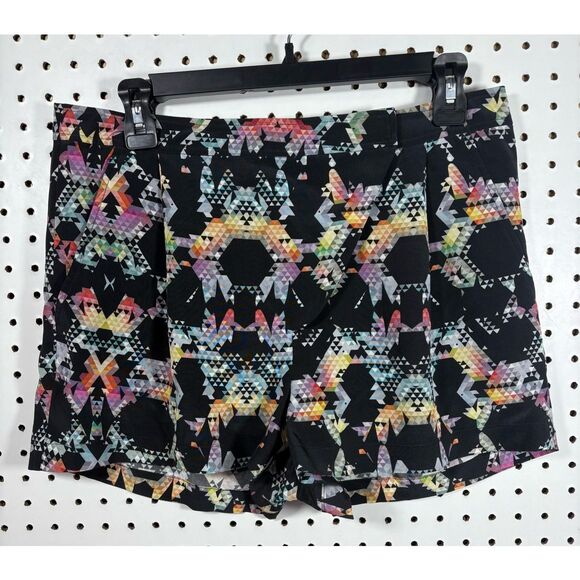 Tibi New York silk Shorts Women's Size 4 Black Geometric Print  Pockets - Picture 1 of 5